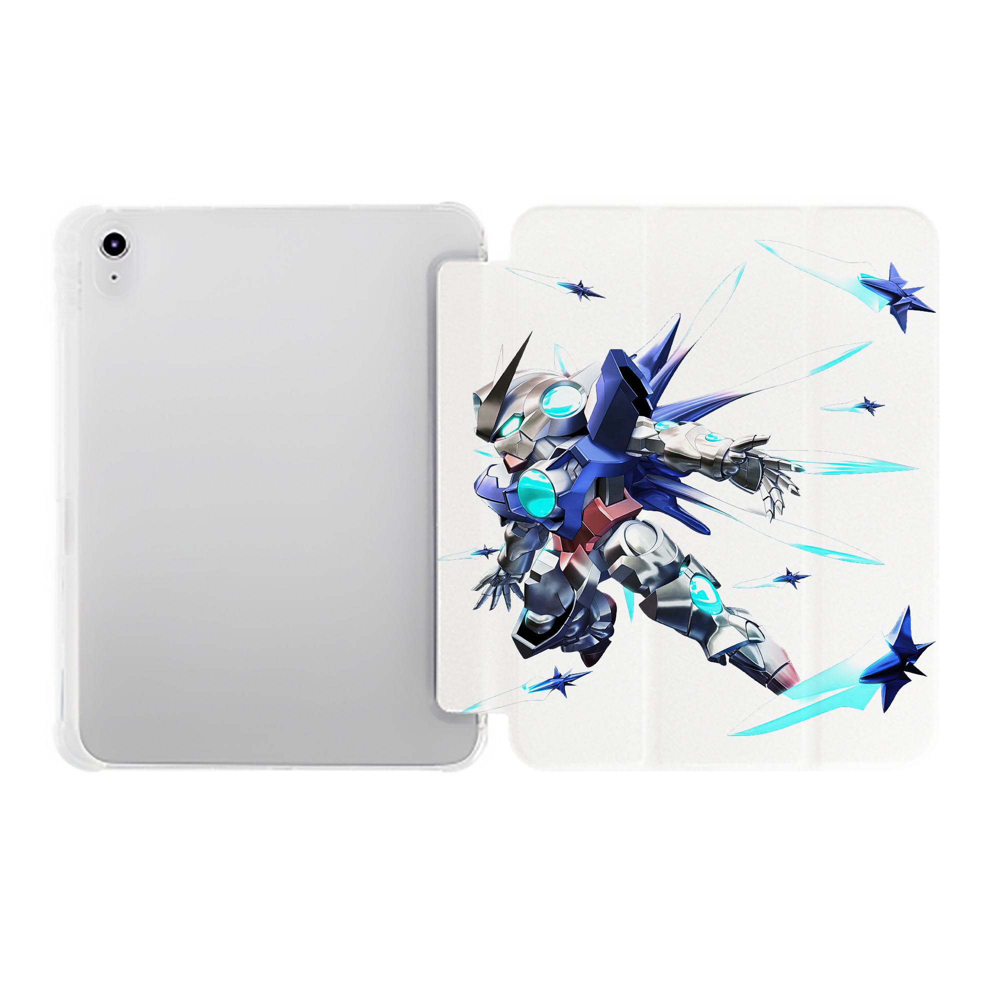 （画像用） 機動戦士ガンダム Mobile Suit Gundam IPad ケース ペン収納付き 三つ折りスタンド PUレザー×シリコン 対応機種9.5/10.5/10.9インチ